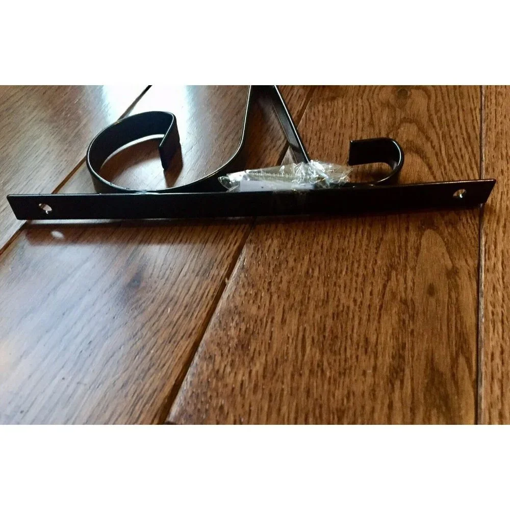 4 Flower‎ Basket Hanger Hooks Black Steel For Hanging Plants and Outdoor Decor